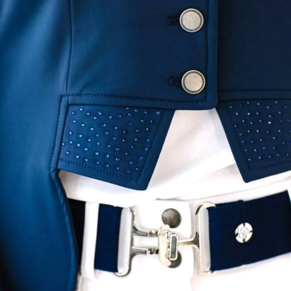 Short DRESSAGE COAT in NAVY BLUE by OVATION NEW with Tags Sizes 4-16 - Picture 6 of 8